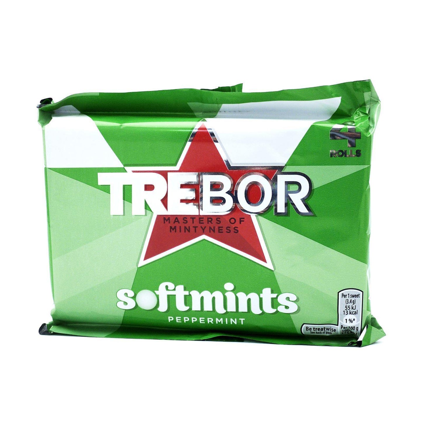 Trebor Softmints Peppermint 152g (18 Packs of 4, Total 72)