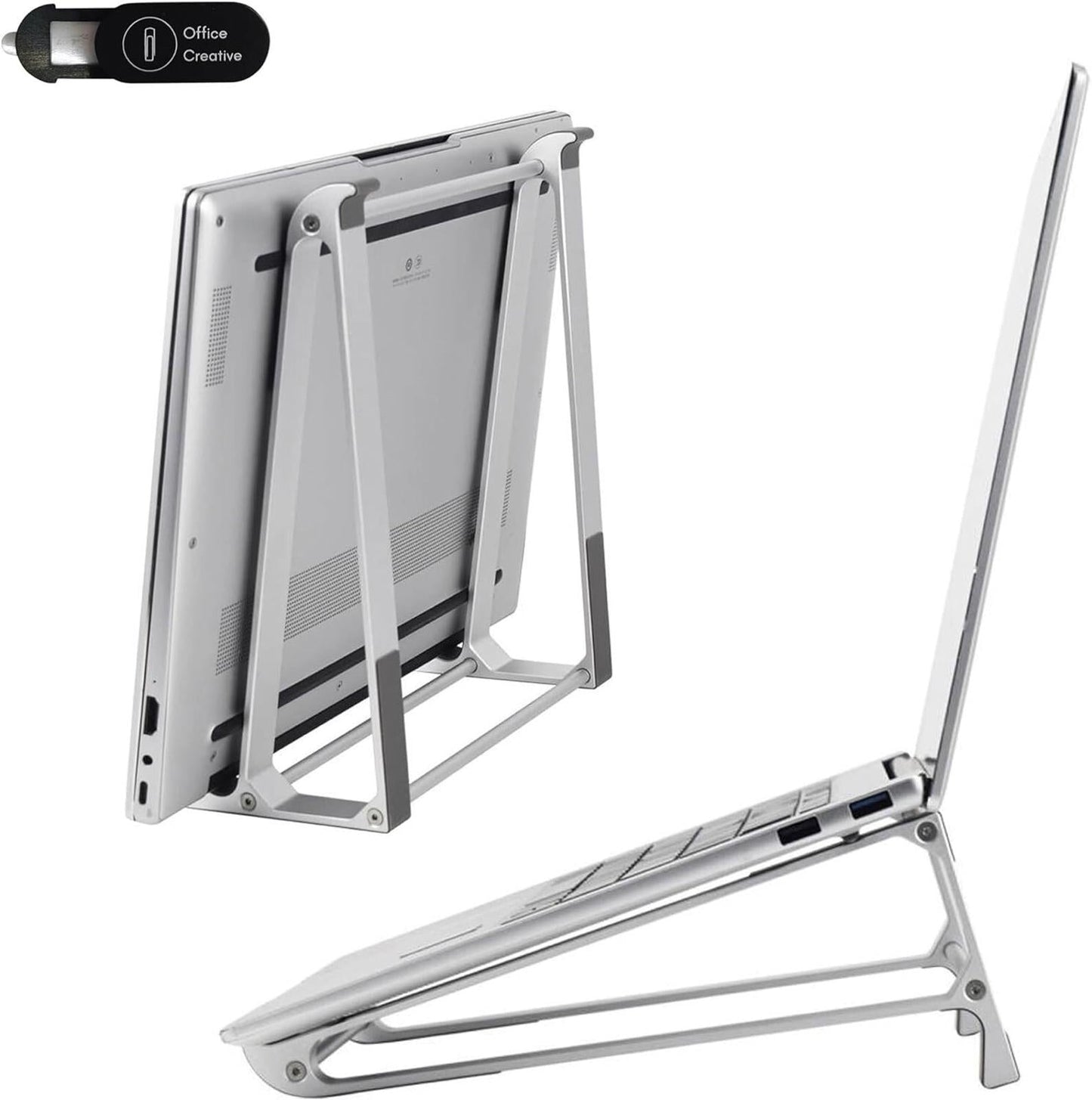 2 In 1 Laptop stand Riser Vertical Storage Aluminium and Ergonomically Designed