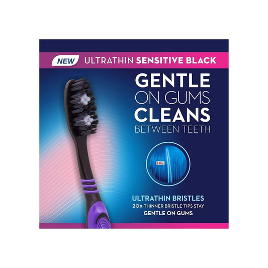 Oral-B Ultrathin Sensitive Black Manual Toothbrush Extra Soft – (Buy 2 Get 1 Free) – Multi-Colored
