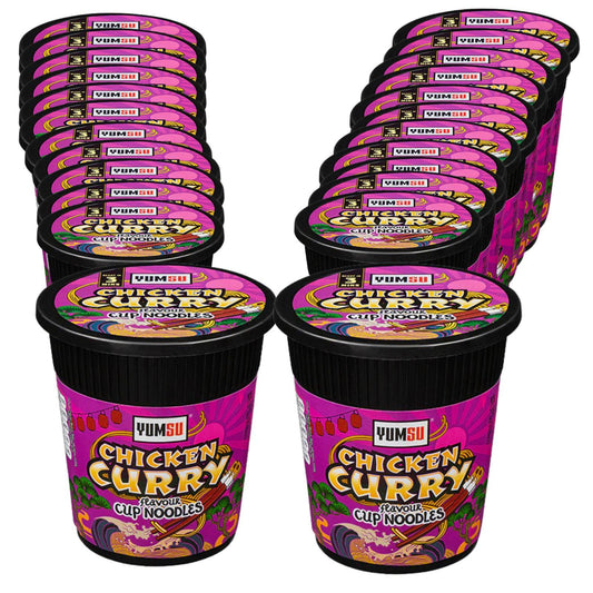 Yumsu Chicken Curry Flavoured Cup Noodles 60g (Box of 24)