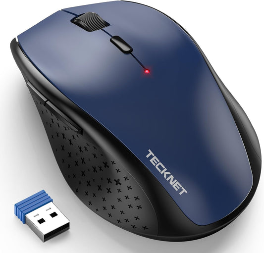 TECKNET 2.4G Wireless Mouse for Laptop, 4800 DPI Optical Computer Mice with 6 Adjustable Levels, 30 Months Long Battery Life Cordless Silent USB Mouse for Notebook, PC, Office Home Work