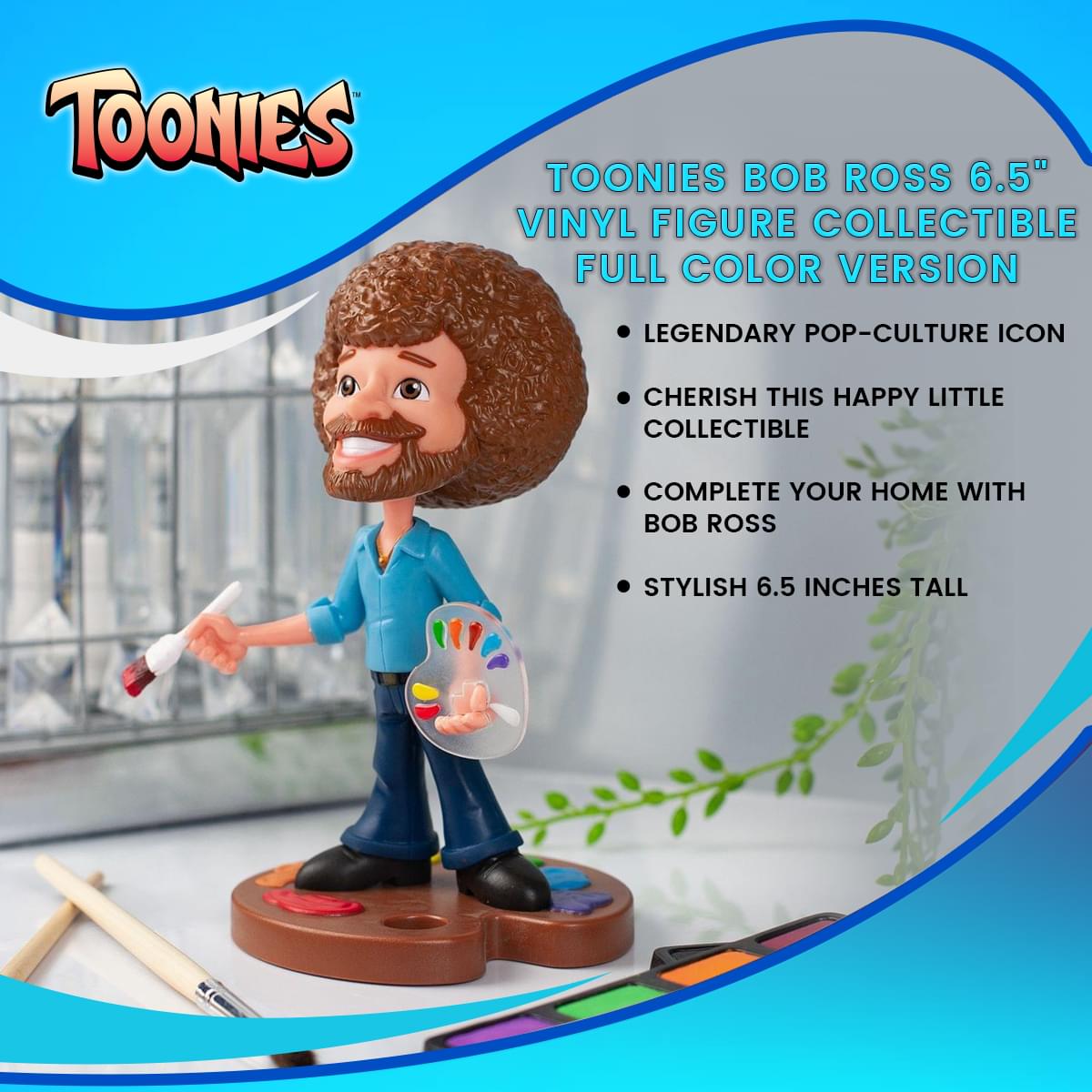 TOONIES BOB ROSS 6.5" VINYL FIGURE COLLECTIBLE | FULL COLOR VERSION