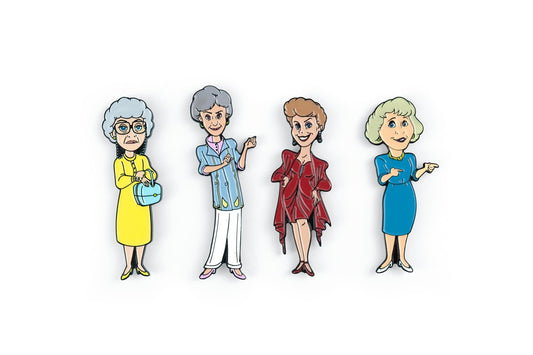 The Golden Girls 4-Piece Enamel Pin Set | Rose | Blanche | Sophia | Dorothy | Toynk Exclusive