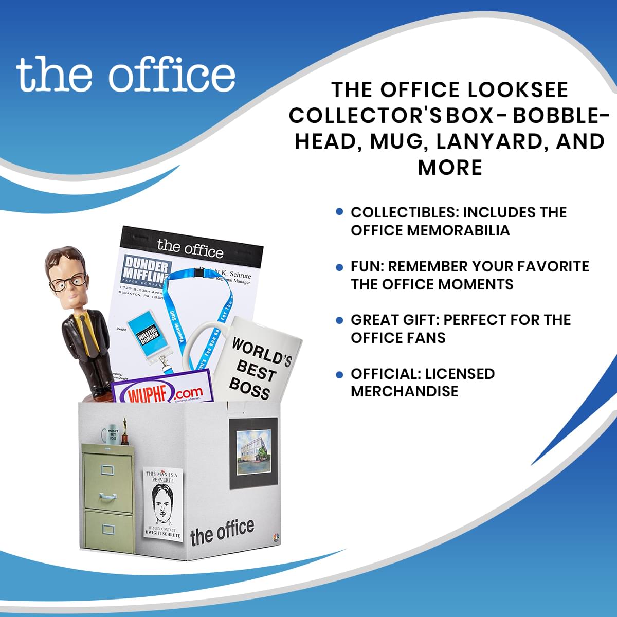 The Office LookSee Collector's Mystery Gift Box - Bobblehead, Mug, Lanyard, And More