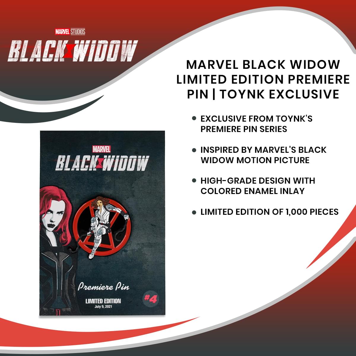 Marvel Black Widow Limited Edition Premiere Pin | Toynk Exclusive