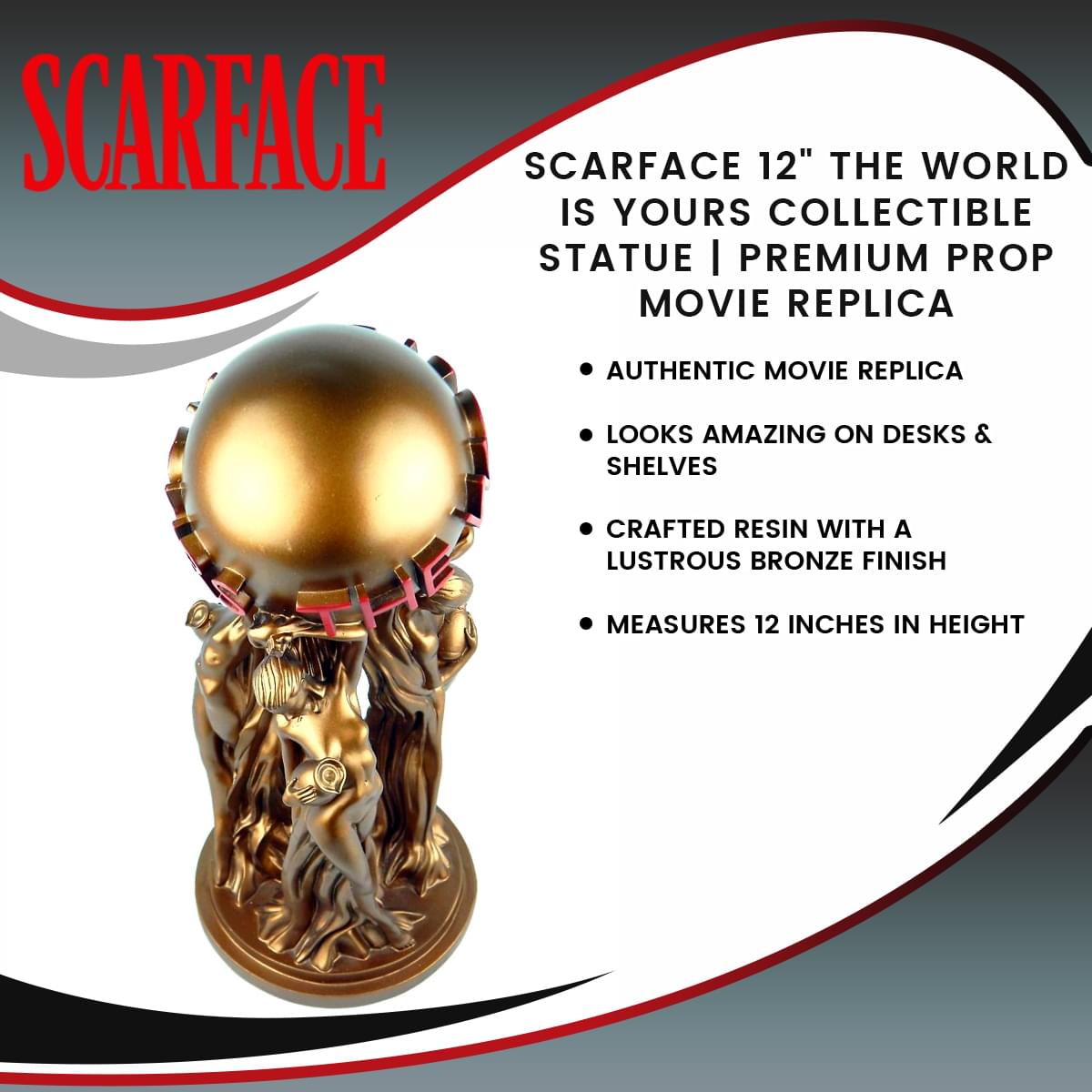 Scarface 12" The World is Yours Collectible Statue | Premium Prop Movie Replica