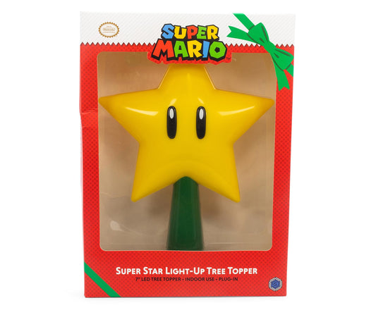 Super Mario Bros. 7-Inch Super Star Light-Up Holiday Tree Topper Decoration