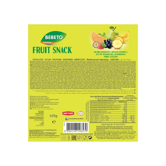 Bebeto Fruit Snacks 7 Pack 105g (Box of 18)