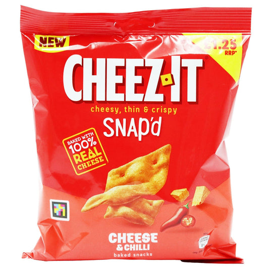 16x Cheez it Cheesy Thin Crispy Snap'd Baked Cheese & Chilli Snacks 65g