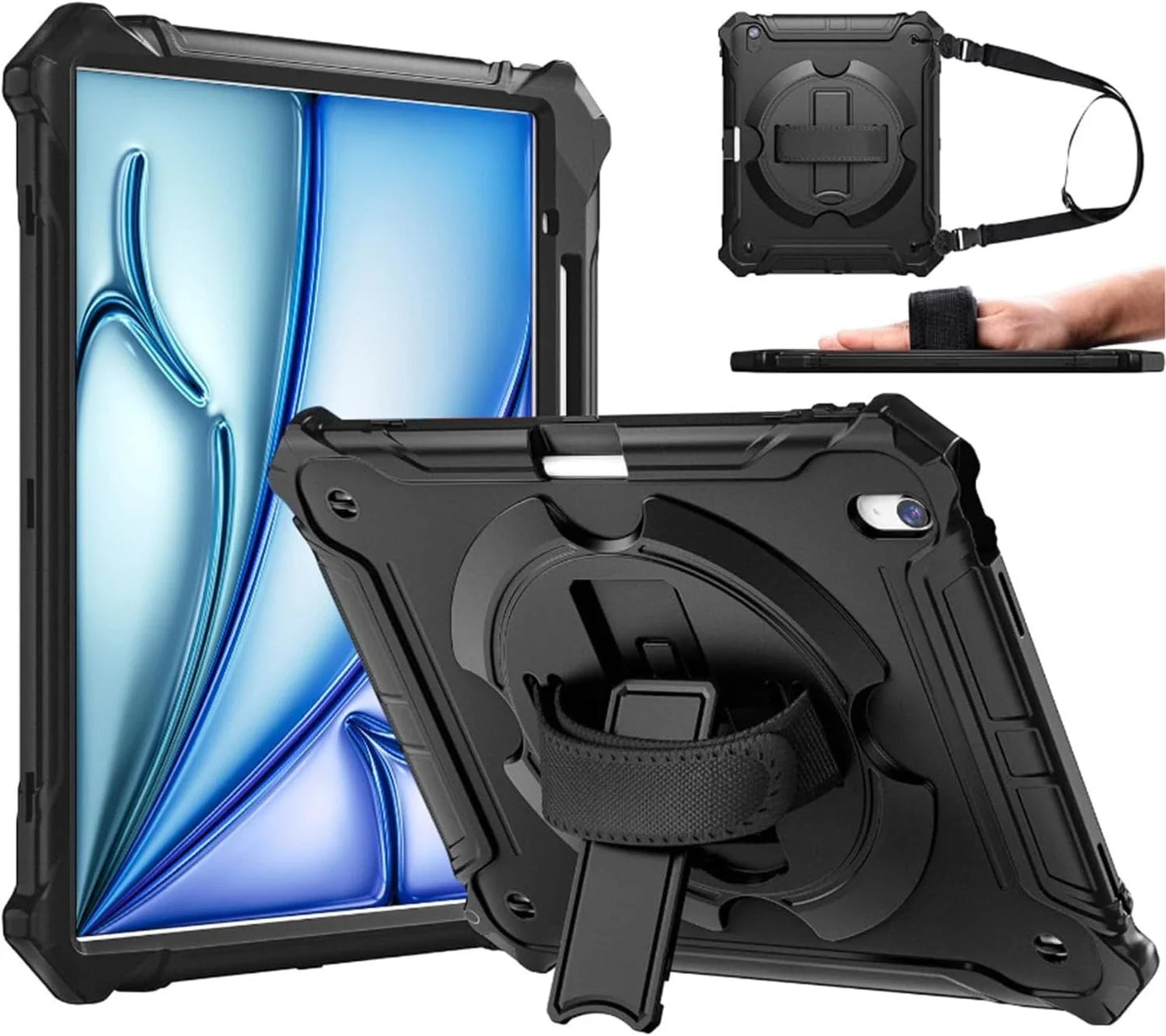 Ztotop Case for New iPad Air 13 inch (M2) Case 2024 with Pencil Holder Black