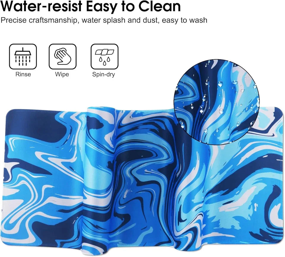 HoYiXi Mouse Pad for Home Office Work,Gaming Mouse Pad Desk Pad Soft Smooth Surface and Anti-Slip Rubber Base Waterproof Soft Cloth XX Mouse Mat 600 x 300 x 3MM,Blue