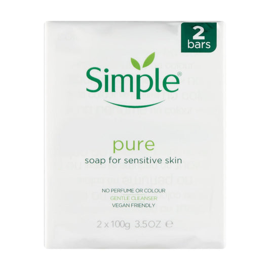Simple Pure  Soap Bars  Twin Pack 100g