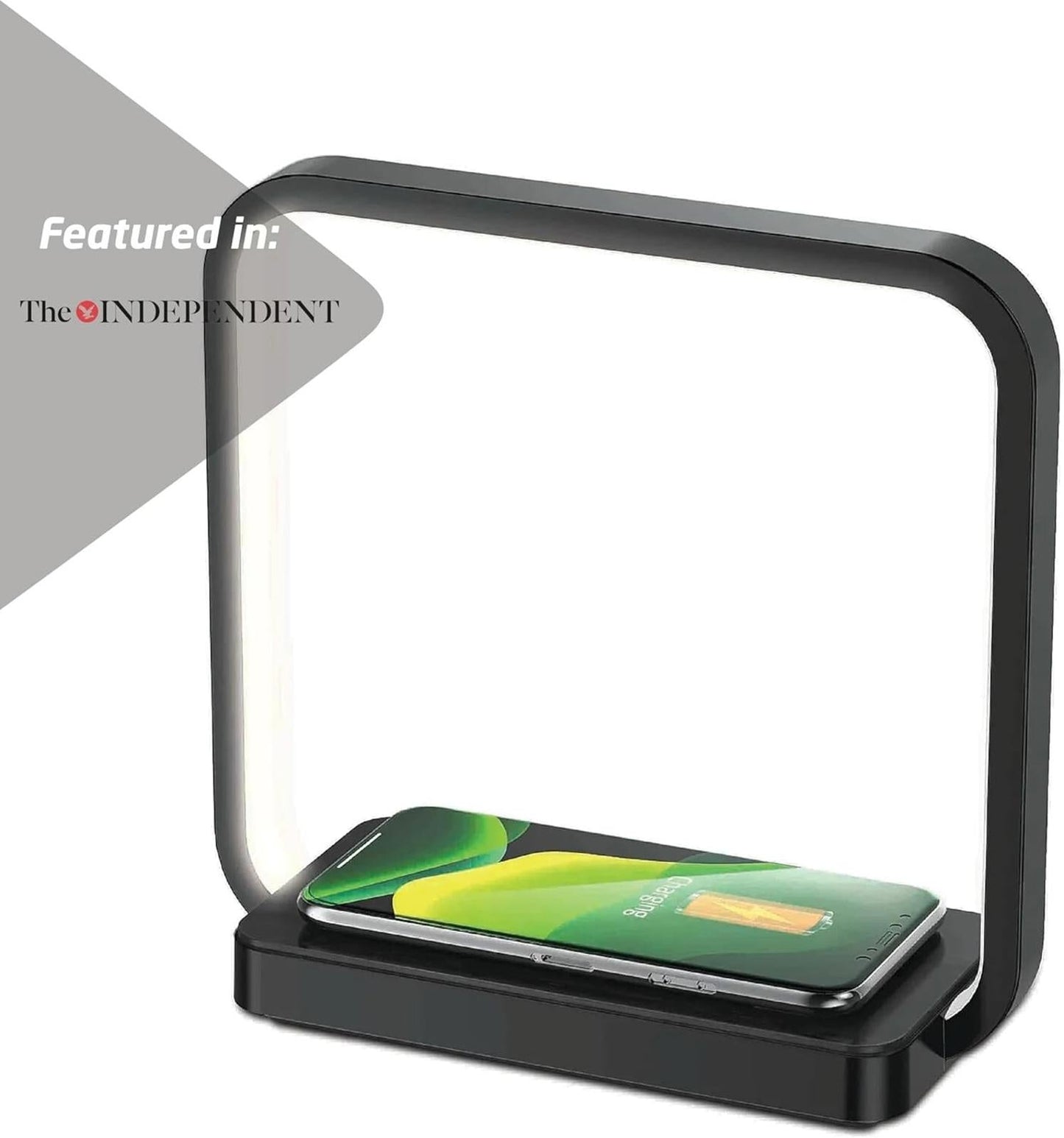 GROOV-E ARTEMIS LED TOUCH LAMP W/ QI PHONE WIRELESS CHARGING PAD STATION BLACK