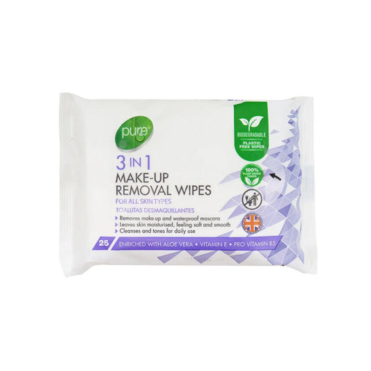 Pure 3-In-1 Make-Up Removal Wipes 25s