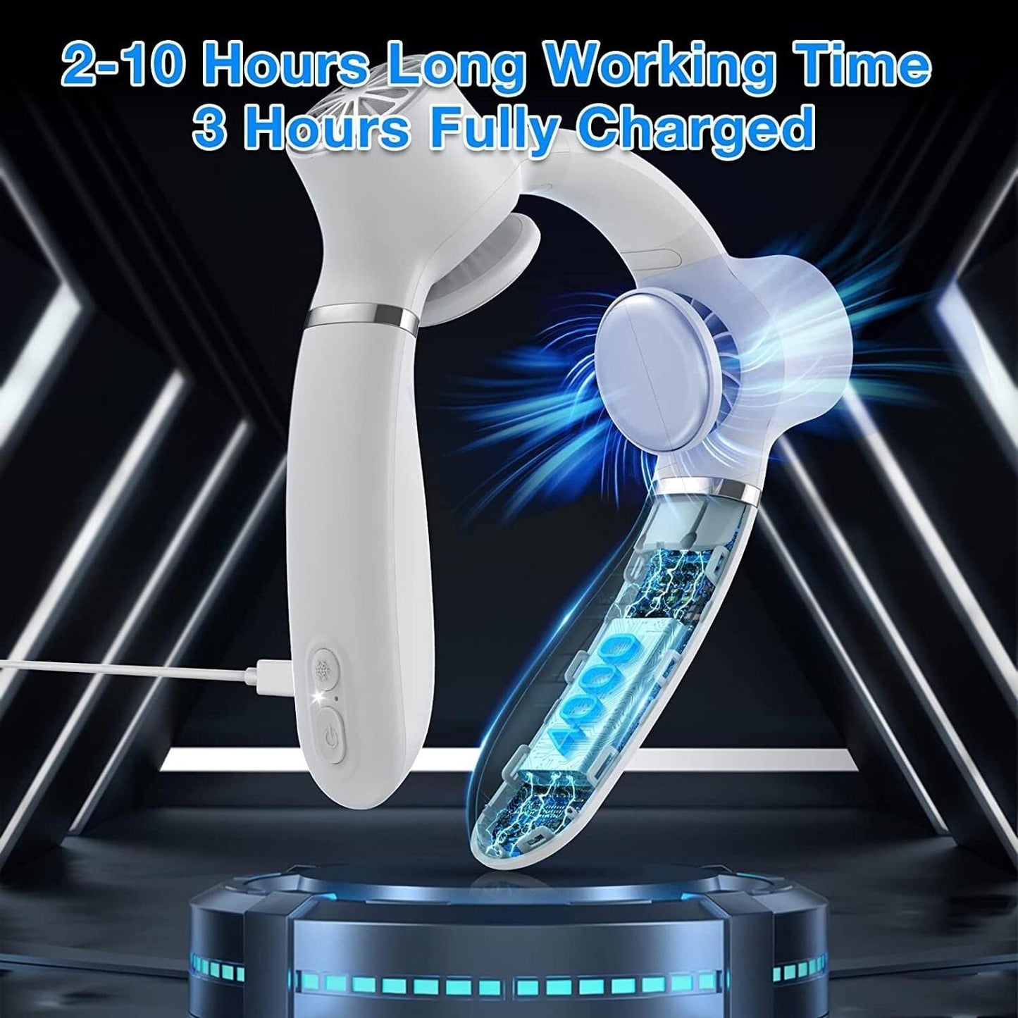 Neck Fan with Double Cooling Plate 3s produces 46.40°F Bladeless Portable Quiet