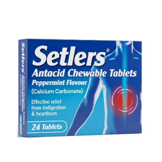Setlers Antacid Chewable Tablets Peppermint Flavour 24's