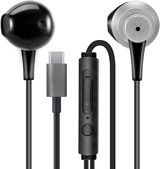 MAS CARNEY USB C Headphones TH4, Built-in Digital Chipset and Microphone, Black.