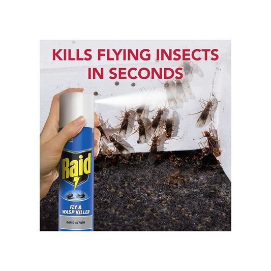 Raid Rapid Action Fly & Wasp Killer, Fly Killer Spray For Indoor Use, 300ml