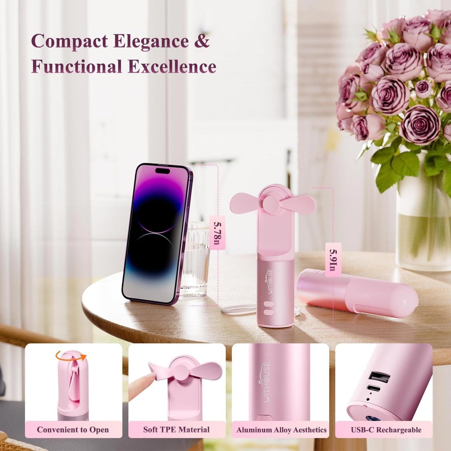 Hand Warmers Rechargeable Portable Handheld Desk Fan Power Bank torch