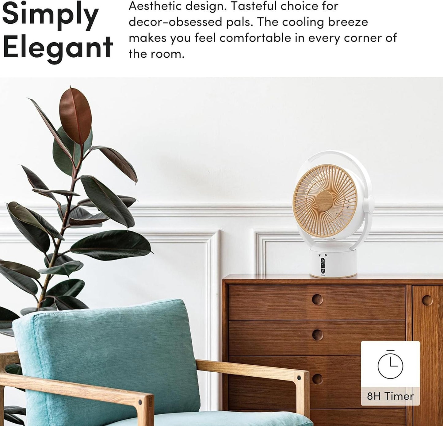 Litmor Air Circulator Fan Rechargeable quiet DC motor remote control timer