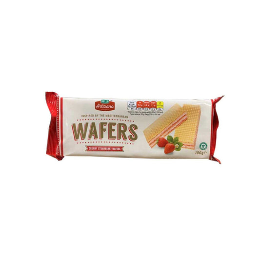 Bello Artizano Cream Wafers Creamy Strawberry, 100g (Box of 20)