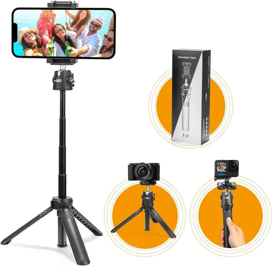 USKEYVISION - Extendable Tripod for Smartphone Selfie Stick, Black
