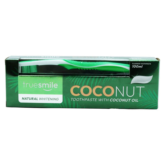 TrueSmile Natural Whitening Coconut Toothbrush & Toothpaste 100ml