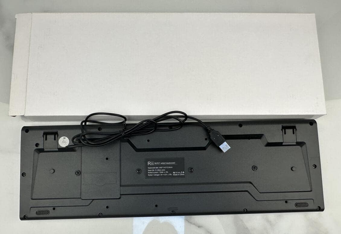Rii RK907 USB Wired Keyboard Full Size Office Keyboard Compatible with Mac PC Tablet Windows Android Microsoft UK Layout