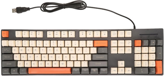 Elprico Wired Keyboard, Multimedia USB, Foldable Stands, USB Plug and Play, Office & Gaming, XP 7 8 10 11, OS X (Grey)