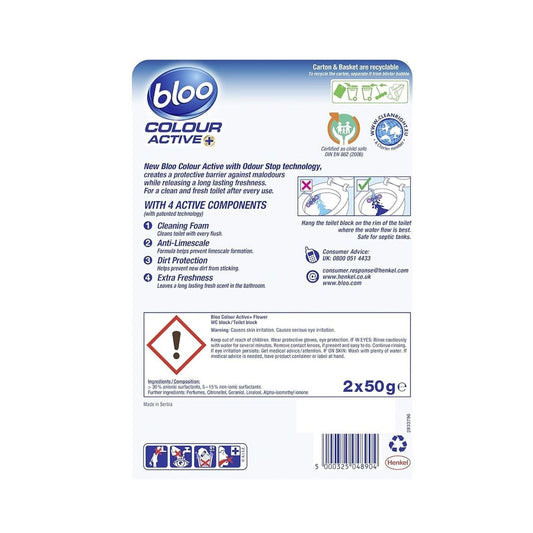 Bloo Colour Active Toilet Rim Block Fresh Flowers 2 Pack