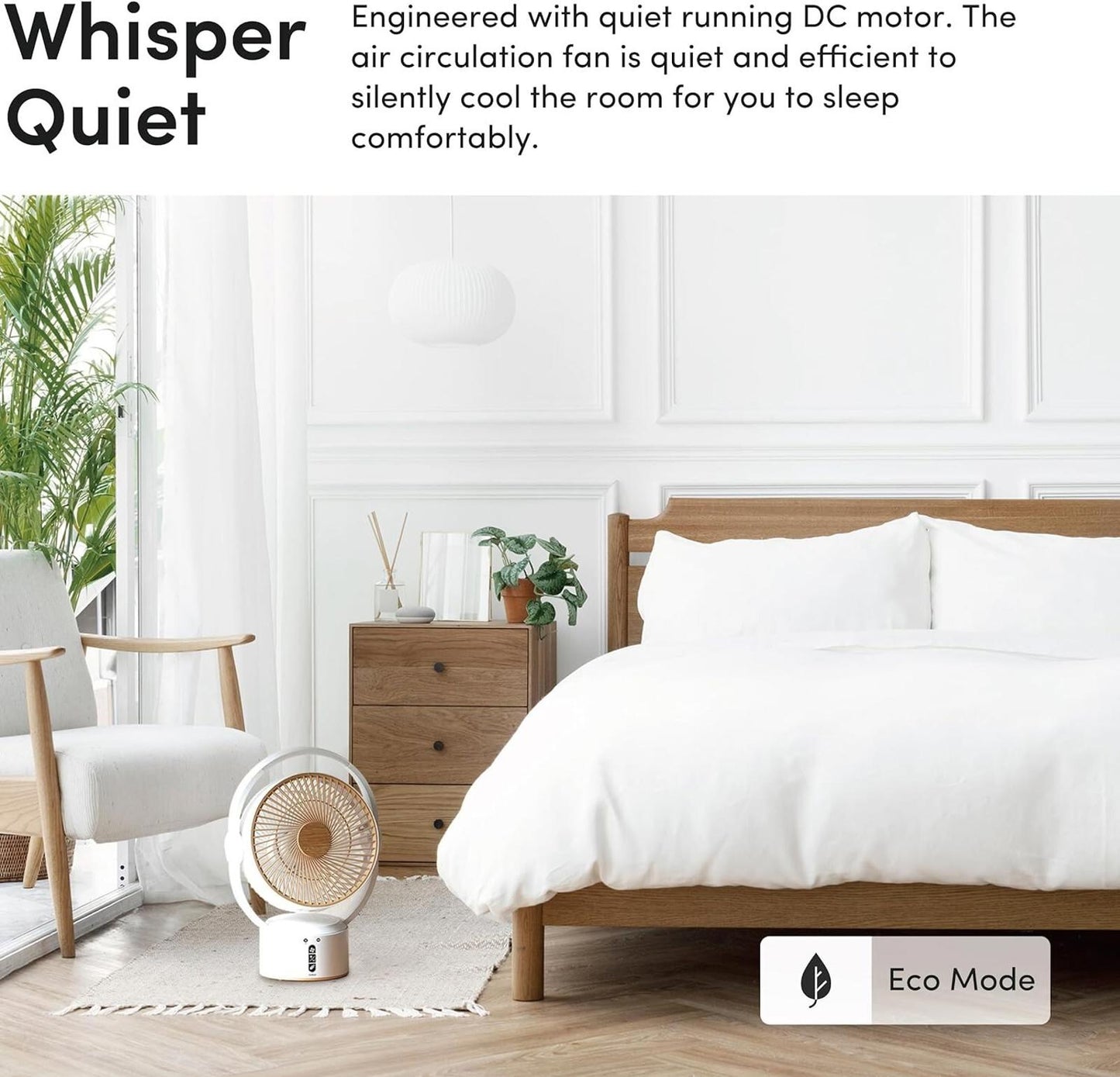 Litmor Air Circulator Fan Rechargeable quiet DC motor remote control timer