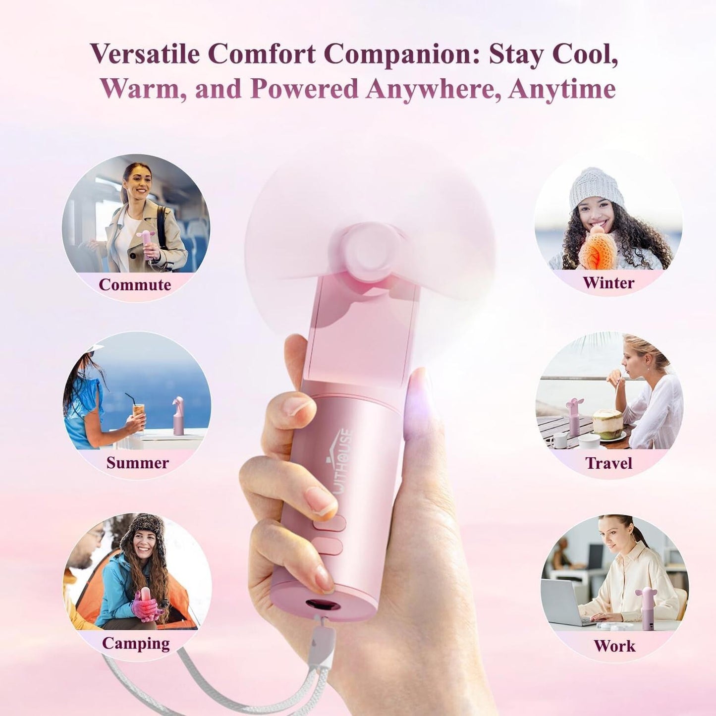 Hand Warmers Rechargeable Portable Handheld Desk Fan Power Bank torch
