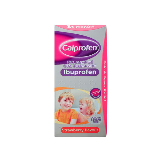 Calprofen Ibuprofen Suspension Strawberry Flavour 3+ Months 100 ml