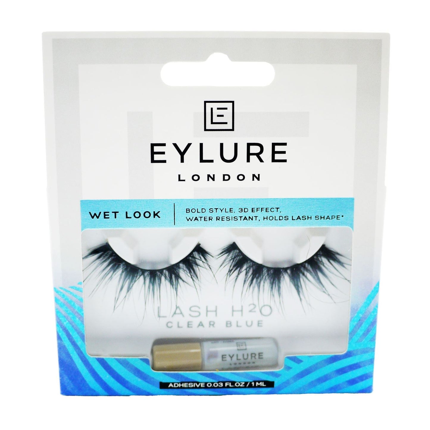 EYELURE LASH H20 WET LOOK FAUX MINK EYELASHES CLEAR BLUE