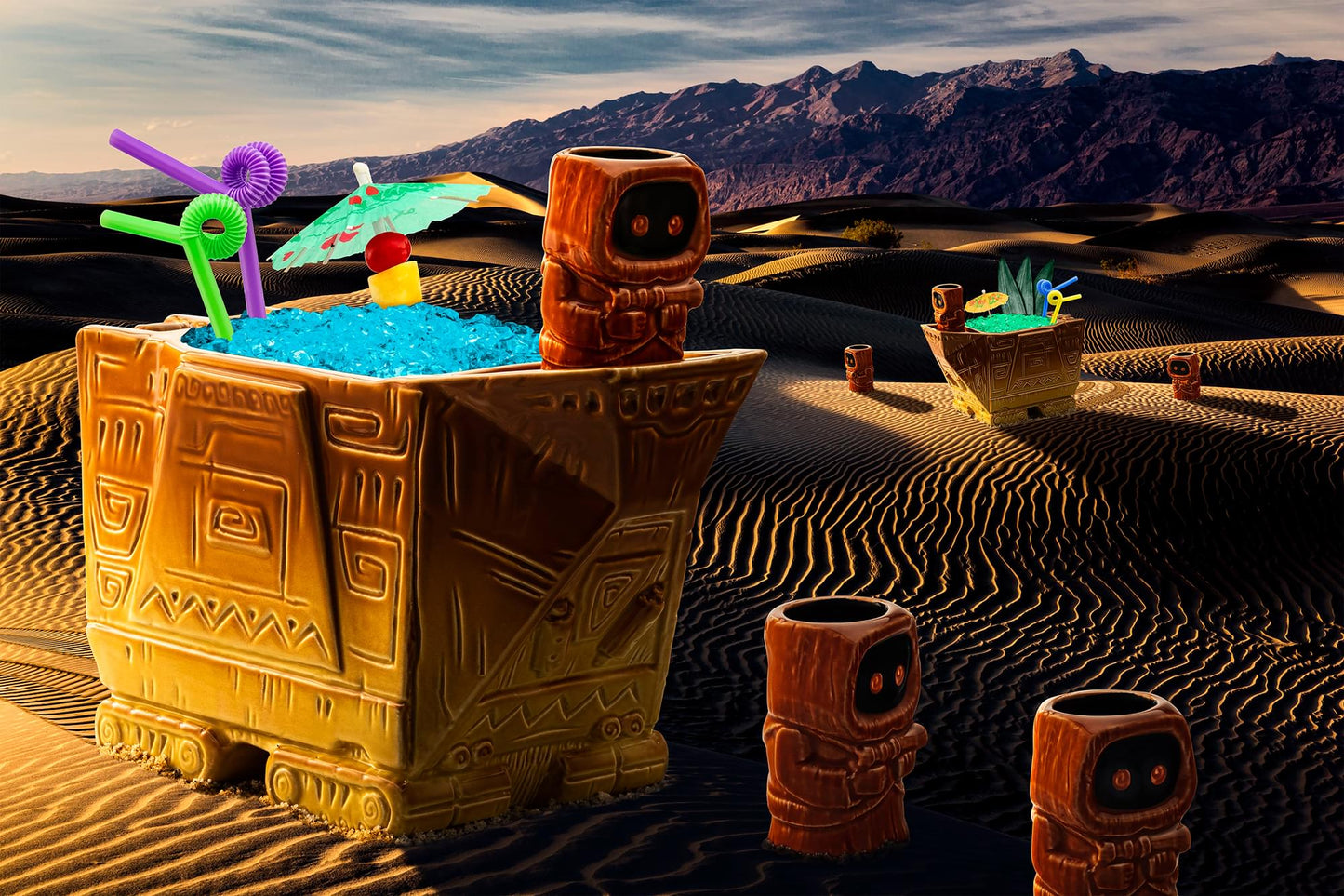 Geeki Tikis Star Wars Sandcrawler Punch Bowl Set With Jawa Mini Muglet