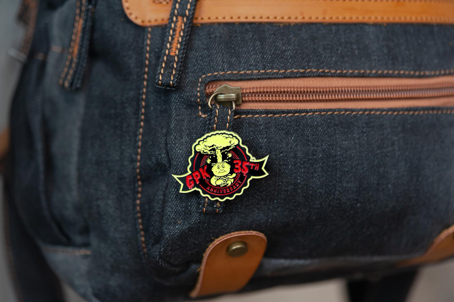 Garbage Pail Kids Adam Bomb 35th Anniversary Enamel 1.75 Inch Pin Toynk Exclusive