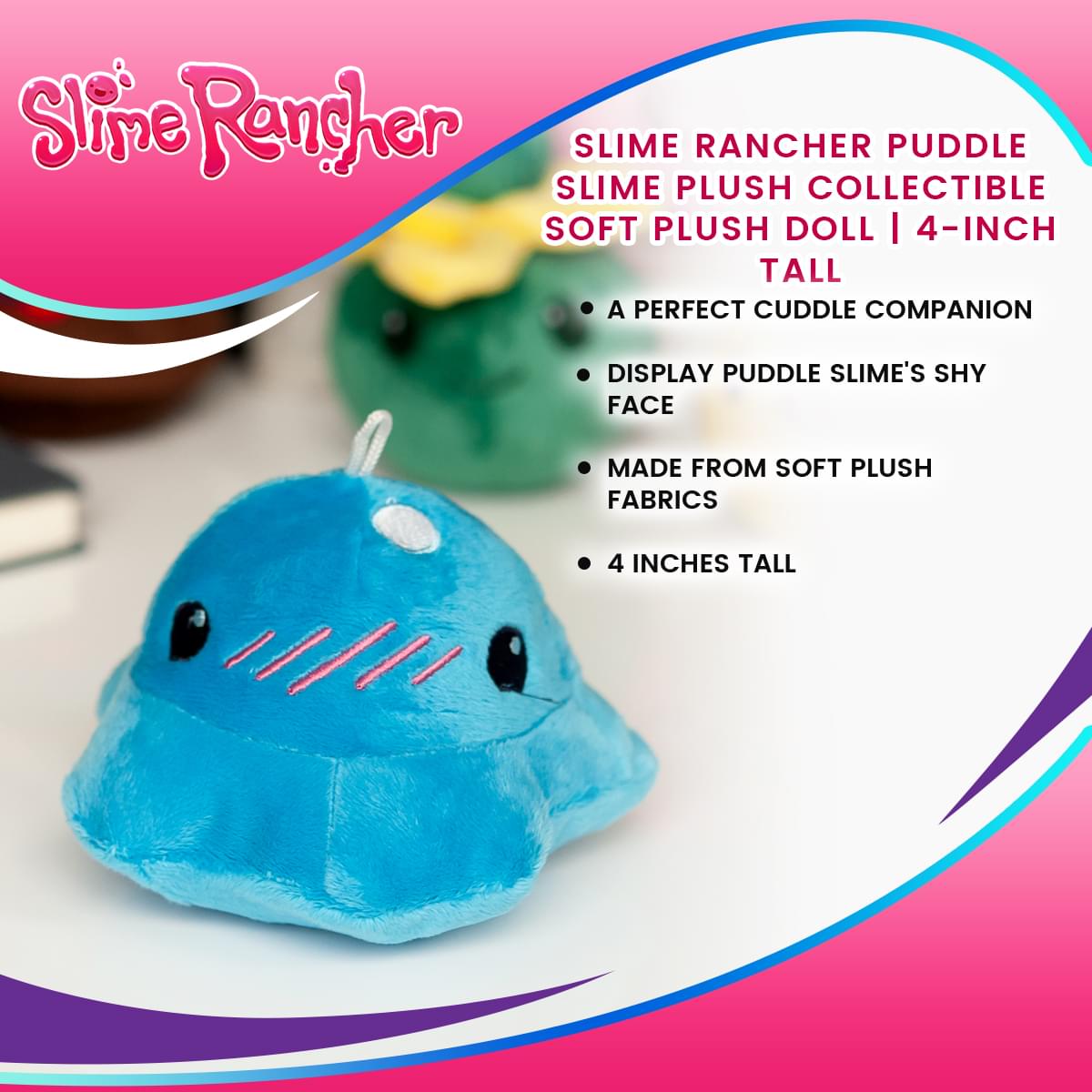 Slime Rancher Puddle Slime Plush Collectible | Soft Plush Doll | 4-Inch Tall