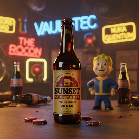 Fallout Sunset Sarsaparilla 12oz Jones Soda | 4 Pack