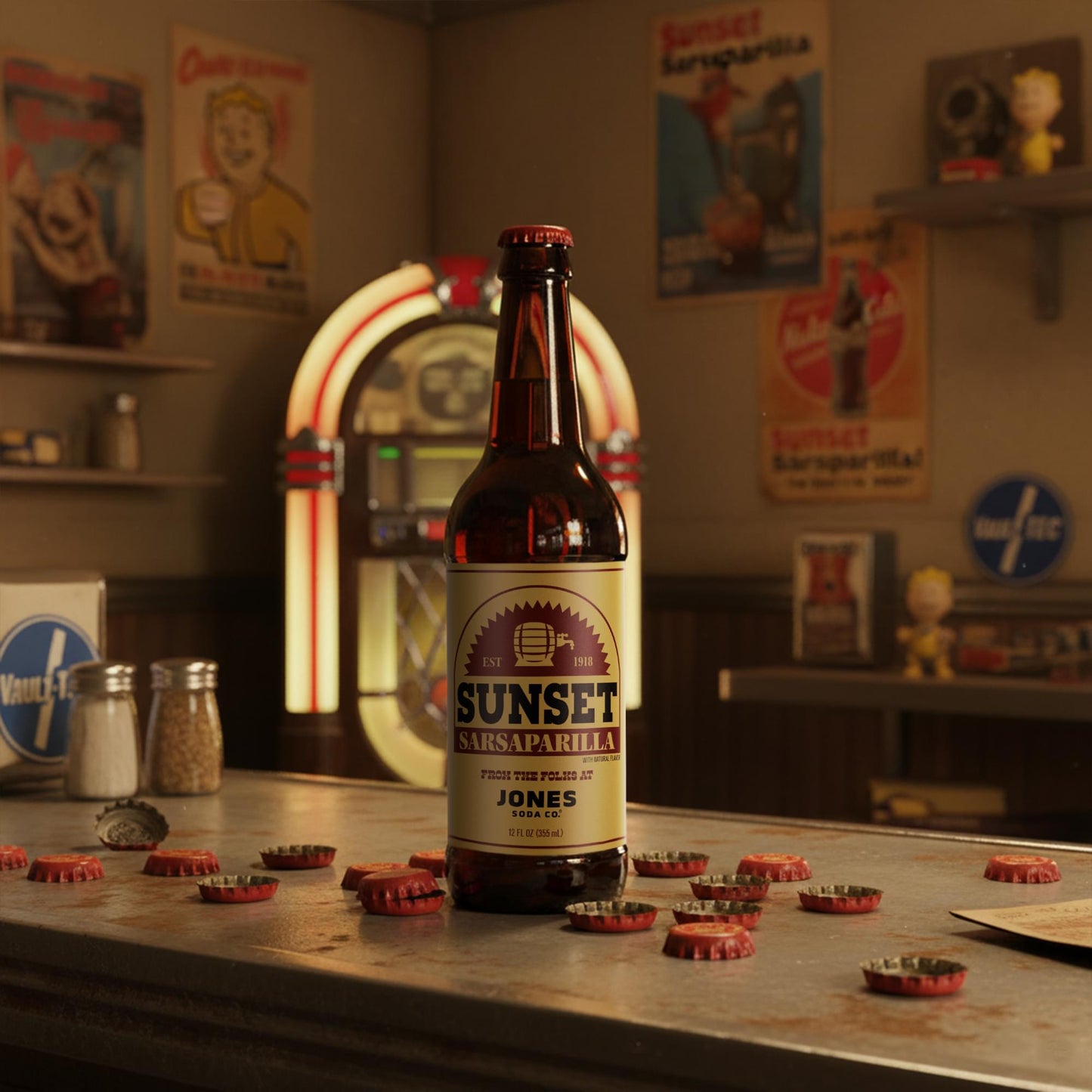 Fallout Sunset Sarsaparilla 12oz Jones Soda | 4 Pack