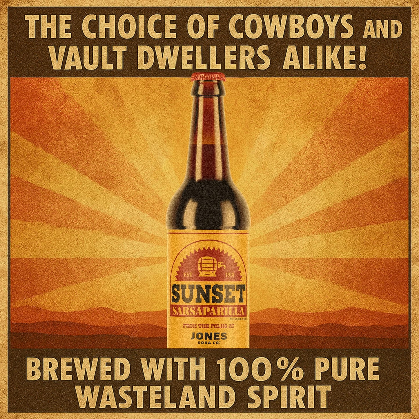 Fallout Sunset Sarsaparilla 12oz Jones Soda | 4 Pack