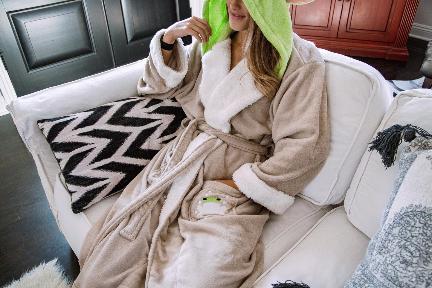 Star Wars: The Mandalorian The Child Bathrobe for Women | One Size Fits Most