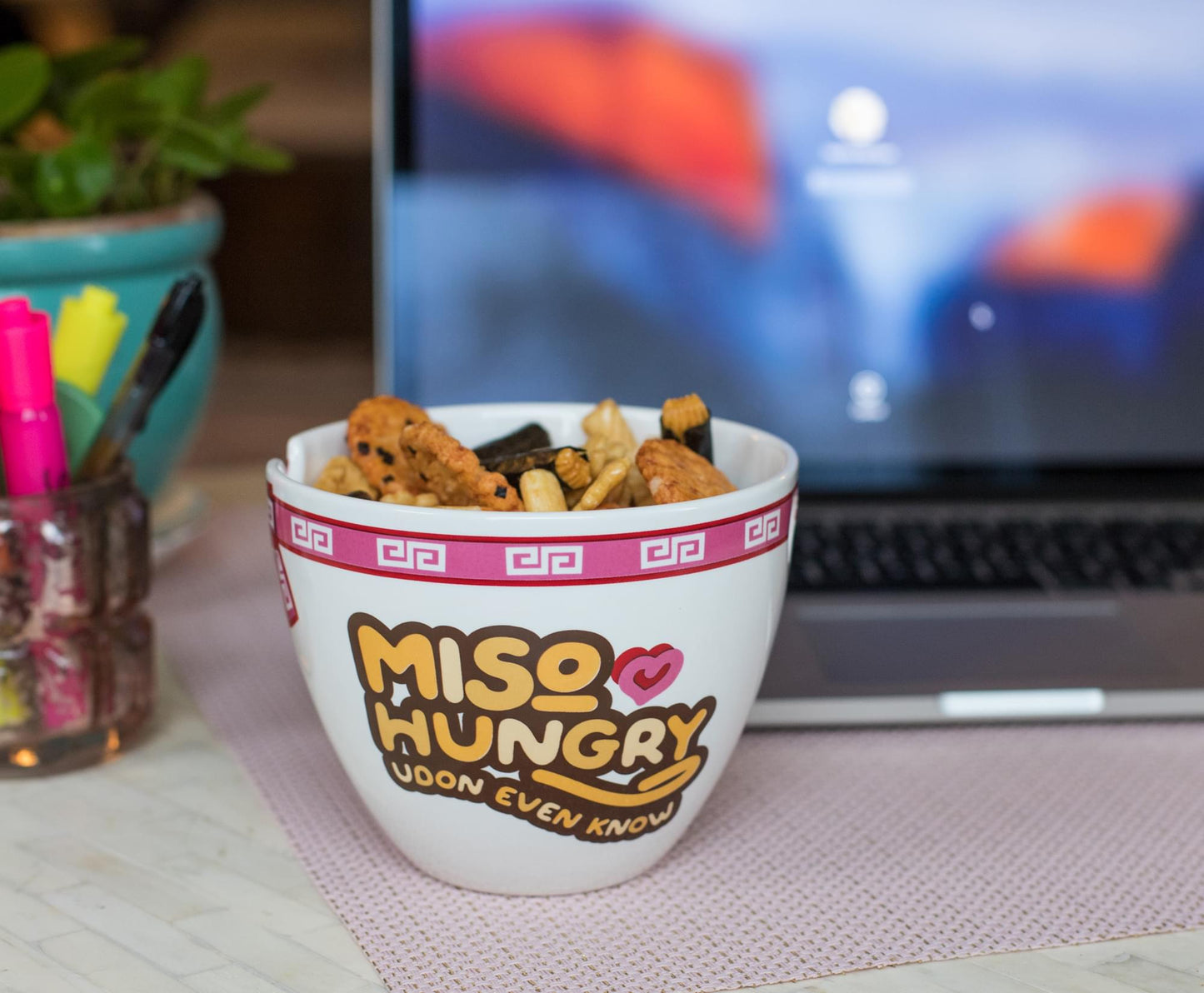 Miso Hungry Japanese Dinnerware Set | 16-Ounce Ramen Bowl and Chopsticks