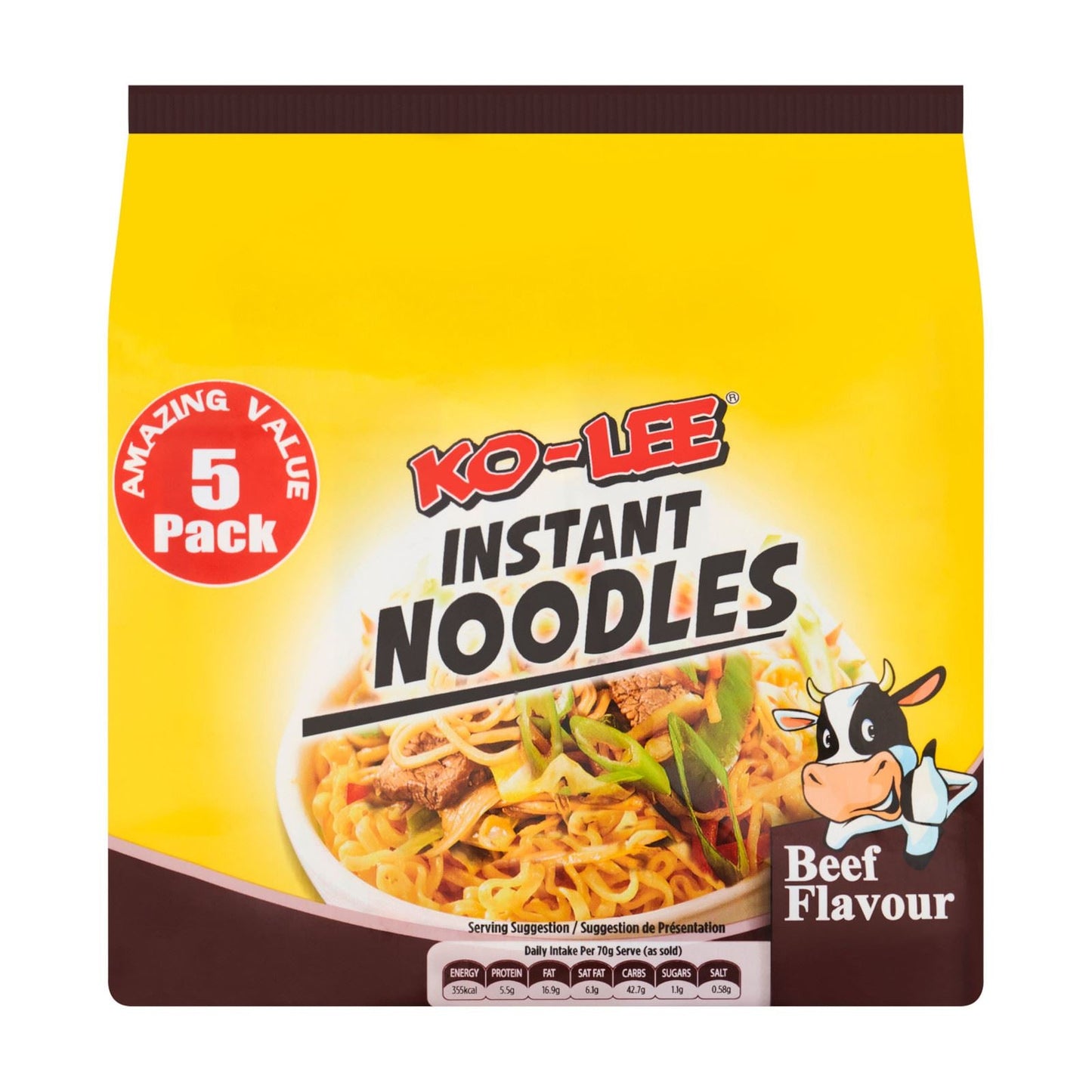 Ko-lee Noodles Beef 5pk 70g