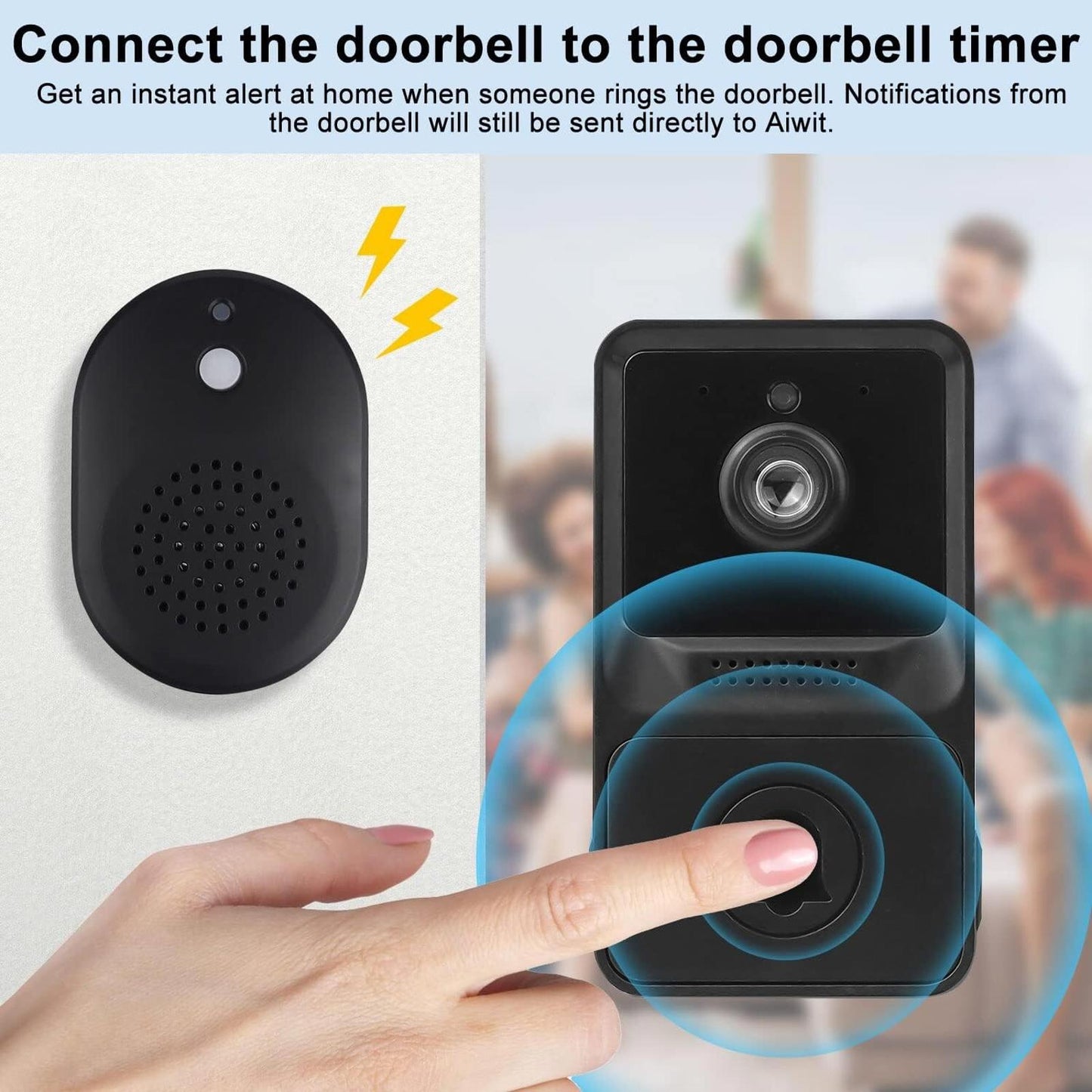Video Doorbell Wireless Smart Security Camera 2-Way Audio Real-Time Monitoring