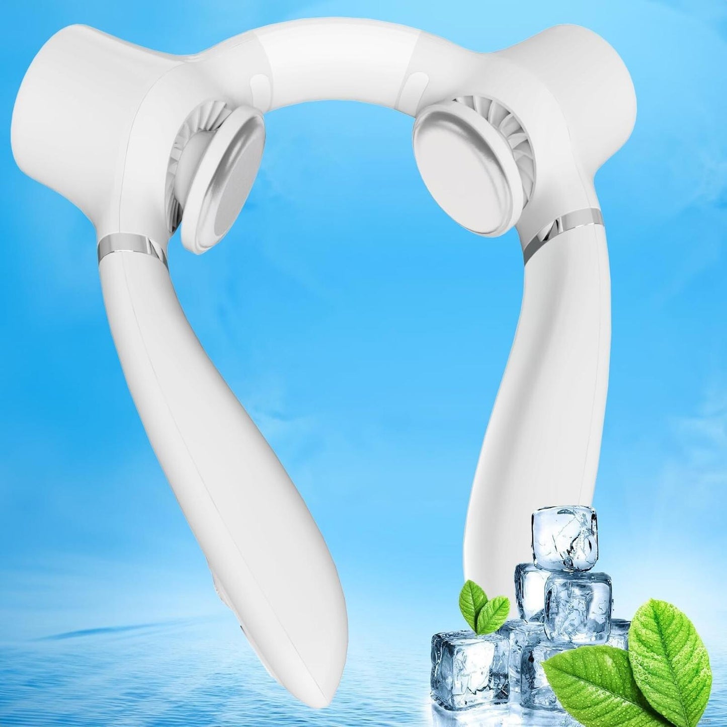 Neck Fan with Double Cooling Plate 3s produces 46.40°F Bladeless Portable Quiet