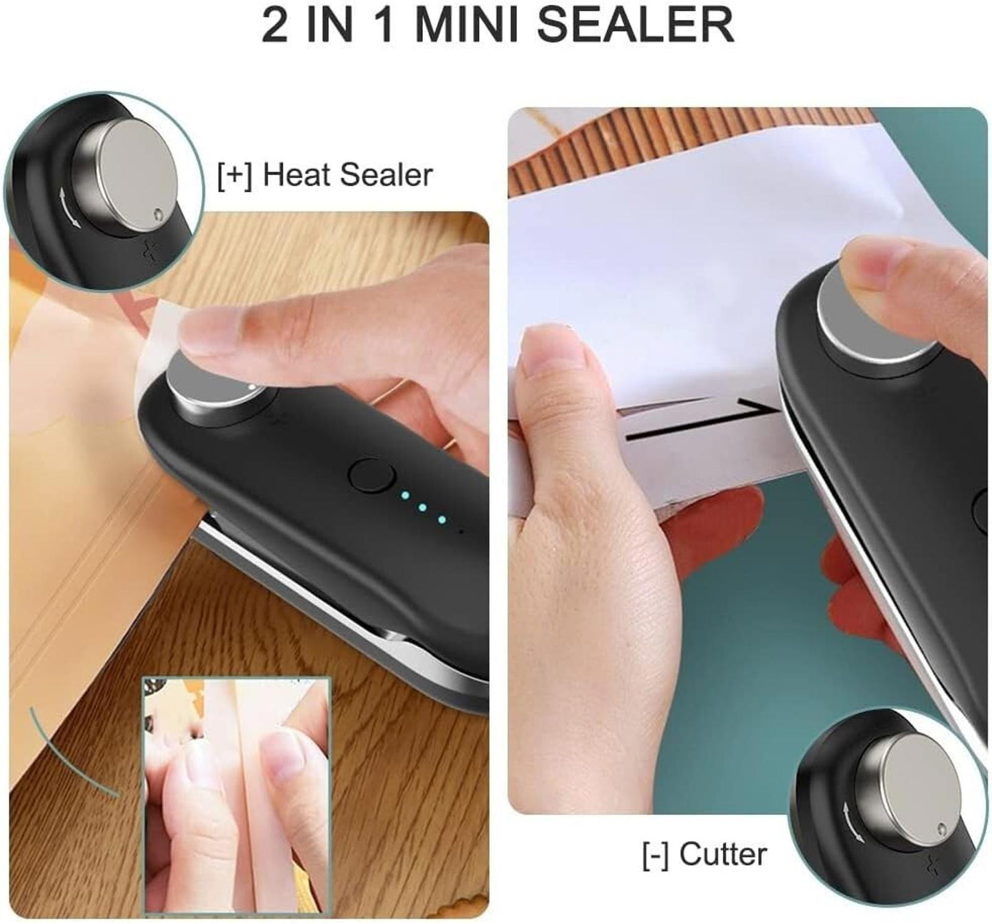 Mini Bag Sealer Cutter 2 In 1 Portable Sealing Machine Food Storage