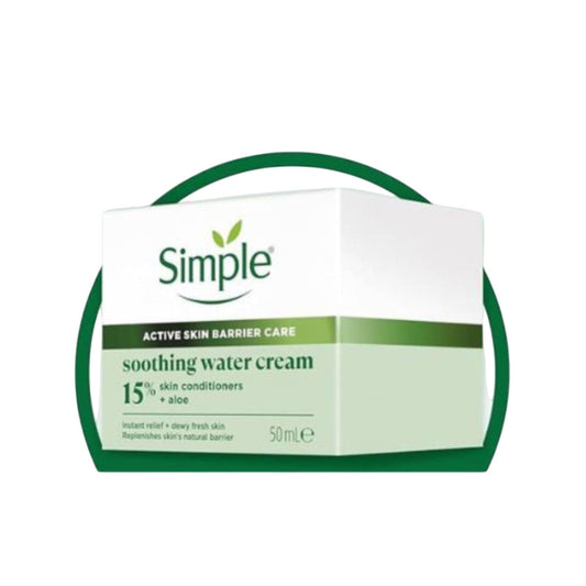 Simple Soothing Water Face Cream facial moisturiser with 15% skin conditioners, aloe and hydrates dry, sensitive skin 50ml