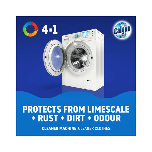 Calgon 4-in-1 Washing Machine Cleaner and Water Softener Tablets, 8 Count, (Box of 14)