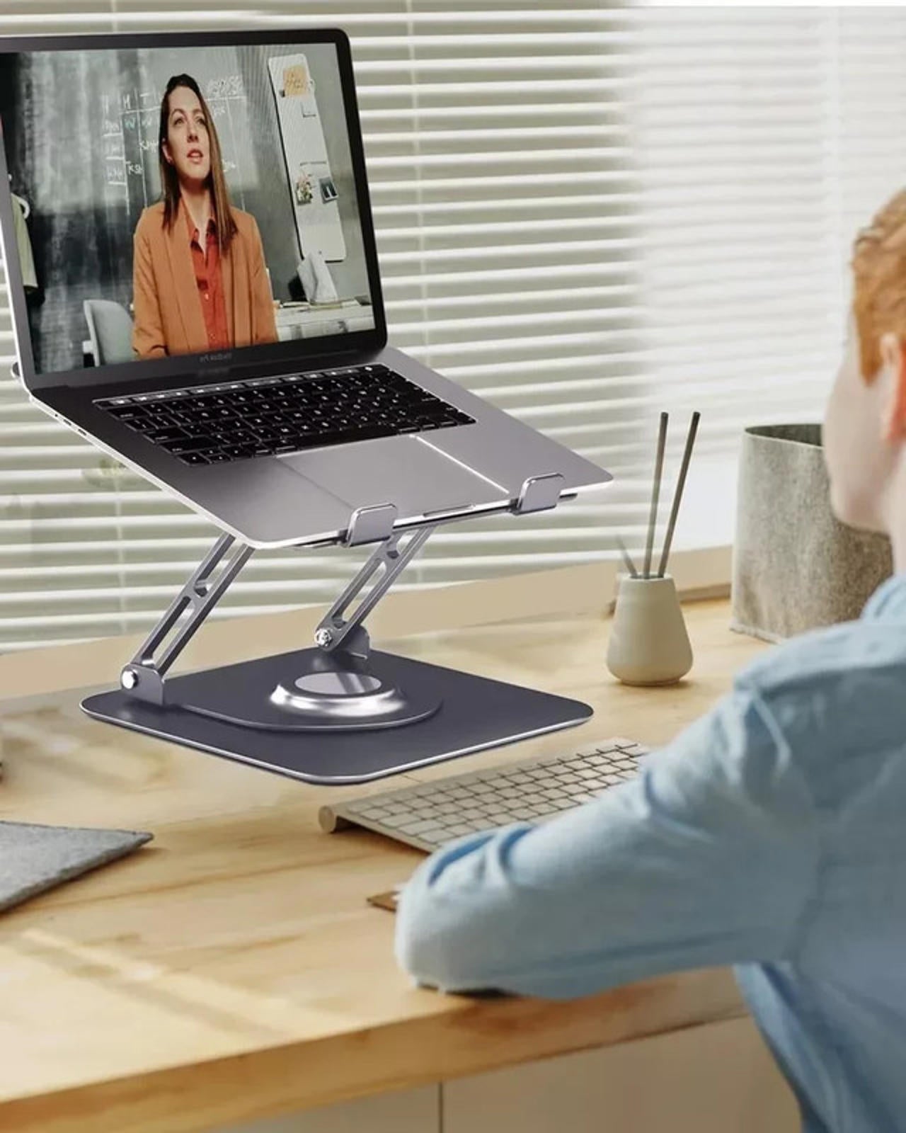 Laptop Stand Riser 360° Rotating Base Adjustable Macbook Pro Tablets 10-17"