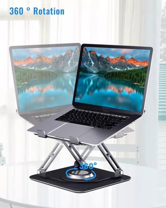 Laptop Stand Riser 360° Rotating Base Adjustable Macbook Pro Tablets 10-17"